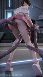 1girls 3d anal ass bent_over blizzard_entertainment d.va from_behind_position looking_at_viewer looking_back miniskirt no_panties nocure21o overwatch skimpy_clothes skirt standing standing_sex tentacle tiptoes