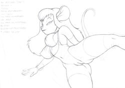 anthro anthrofied chip_'n_dale_rescue_rangers disney fur furry gadget_hackwrench monochrome mouse pussy sketch starcader