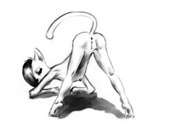 4:3 absurd_res anthro anus ass ass_up djgb2733 domestic_cat felid feline felis female genitals hi_res mammal monochrome presenting presenting_hindquarters presenting_pussy pussy solo young