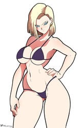 android_18 bikini blonde_hair dragon_ball eletoki