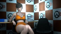 1girls 3d animated blender blizzard_entertainment british_accent brown_hair casual choker cleavage clothing cold dialogue exhibitionism eye_contact female female_only gaping_pussy human inviting large_breasts looking_at_viewer neckwear no_panties overwatch pixiewillow pussy revealing_clothes revealing_pussy shaved_pussy short_hair skimpy solo sound spread_legs talking talking_to_viewer tracer video video_game voice_acted winking_pussy wristwear zmsfm