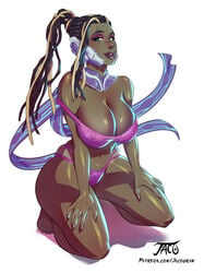 1girls bandai barefoot breasts brown_body brown_hair brown_skin cleavage curvy dark-skinned_female dark_skin dreadlocks feet hips hourglass_figure iacolare jacogram kunoichi large_breasts lingerie looking_at_viewer master_raven mature nail_polish namco ninja stockings tekken tekken_7 thick thick_legs thick_thighs thighs toes video_game video_games wide_hips