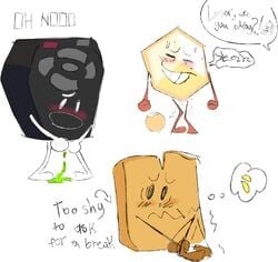 anthro battle_for_dream_island desperation holding holding_pee holding_piss loser_(bfdi) object_shows omorashi piss remote_(bfdi) wetting woody_(bfdi)