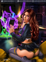 ass big_breasts breasts bubble_butt busty emma_watson female female_focus female_only harry_potter hermione_granger hourglass_figure killbiro microskirt miniskirt panties school_uniform schoolgirl sideboob tagme wide_hips witch