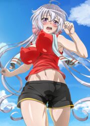 blue_sky desperation embarrassed peeing peeing_self senki_zesshou_symphogear standing standing_pee stressed tagme tagme_(artist) urination urine urine_drip wet_clothes wetting_clothing wetting_self white_skin yukine_chris