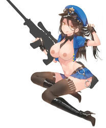 big_breasts caitlyn_kiramman edit high_heel_boots high_heels league_of_legends nude officer_caitlyn uniform