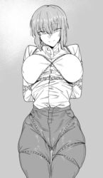 big_ass big_breasts chains chainsaw_man curvy erect_nipples makima_(chainsaw_man) mature_female mature_woman nipple_bulge office_clothing shirt_tucked_in smile thick_ass thick_thighs tight_clothing tucked_shirt urec wide_hips