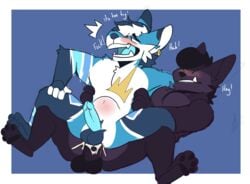 absurd_res bodily_fluids cum genital_fluids hi_res invalid_tag knightferret male male/male overfill ych_(character)