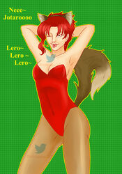 armpit armpits bunnysuit cat_ears cat_tail catgirl female female_only green_eyes hhentai20 jojo's_bizarre_adventure noriaki_kakyoin red_hair rule_63 skinny stardust_crusaders white_skin