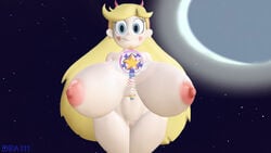 alternate_version_available ber00 blonde_hair breast_expansion crescent_moon dra111_(artist) dragon316 gigantic_nipples headwear heart_cheeks hyper_breasts magic magic_wand magical_girl pink_nipples pussy royal_magic_wand source_filmmaker star_butterfly star_vs_the_forces_of_evil wand wide_hips