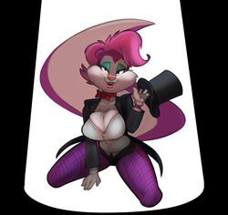 anthro big_breasts bowtie fifi_la_fume fishnet_legwear fishnet_stockings fishnets fur furry magician saran-rape tagme thick_thighs tiny_toon_adventures top_hat white_gloves white_shirt