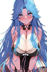 1girls azur_lane babydoll bangs bare_shoulders black_babydoll blue_eyes blue_hair blush breasts choker cleavage collarbone female female_only heart heart-shaped_pupils highres itete large_breasts light-skinned_female light_skin long_hair looking_at_viewer northern_parliament_(azur_lane) official_alternate_costume parted_bangs sleepwear solo sovetskaya_belorussiya_(azur_lane) sovetskaya_belorussiya_(relaxation_stratagem)_(azur_lane) symbol-shaped_pupils