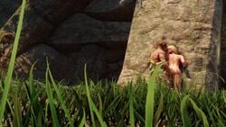 1boy 1girls 3d animated blonde_hair bouncing_breasts brown_hair fingering fingering_pussy foreplay from_behind_position glowing_markings grass handjob hands_on_hips heterochromia leaning leg_up looking_at_partner lupar male/female moaning_in_pleasure nature nudity outdoor_sex outdoors ruins runes skyrim sound straight_sex tattoos the_elder_scrolls video