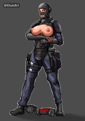 breasts ekuki female female_only military_uniform mostly_clothed rainbow_six rainbow_six_siege twitch_(rainbow_six)