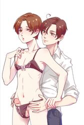 axis_powers_hetalia crossdressing feliciano_vargas incest italy_(hetalia) lingerie lovino_vargas male_only romano_(hetalia) tagme yaoi