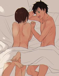 antonio_fernandez_carriedo axis_powers_hetalia bed_sheet lovino_vargas male_only romano_(hetalia) spain_(hetalia) tagme yaoi