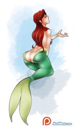 1girls ariel ass closed_eyes disney disney_princess female female_only fish_girl fish_tail jago_dibuja long_hair mermaid mermaid_ass mermaid_girl mermaid_tail monster_girl red_hair royalty seashell_bra seductive_pose solo the_little_mermaid