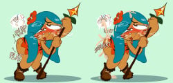 ahe_gao ahegao ahegao_face algob4v anal anal_penetration anal_sex ass bav bending_over bent_over big_ass blue_hair blush blushing cookie_run cum cum_drip cum_dripping cum_dripping_from_ass cum_in_ass cum_inside cum_leak cum_leaking cum_leaking_out_of_anus cum_on_back cum_on_body cum_on_hair cum_overflow cum_overflowing open_mouth penis penis_in_ass spear staff tiger_lily_cookie