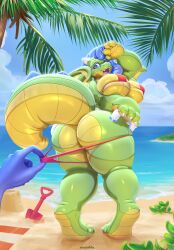 animate_inanimate balloon beach bikini bikini_pull breast_growth clothing clothing_pull elysianelly furrybreasts glistening growth hi_res inflatable latex living_inflatable object_transformation pool_toy pooltoy_transformation seam_(sewing) swimwear swimwear_pull transformation two-piece_swimsuit