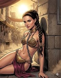 ai_generated natalie_portman padme_amidala princess_leia_organa_(cosplay) slave slave_bikini slave_girl slavekini star_wars