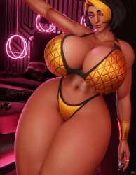 1girl 1girls 3d ass ass_bigger_than_head ass_focus big_ass big_breasts bikini black_hair boobs brown_skin bust busty busty_female child_bearing_hips curvaceous curvy curvy_body curvy_female curvy_figure domina large_ass large_breasts mature mature_female muunsfw muunsfw3d overwatch overwatch_2 slim_waist textless_version voluptuous voluptuous_female waifu wide wide_hips wide_thighs