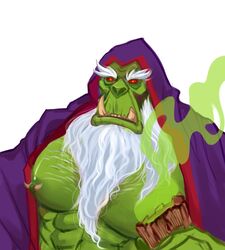 big_breasts gul'dan male male_focus okunie_(artist) orc orc_male shirt_cut_meme world_of_warcraft