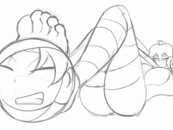 2d_animation 2girls angry_expression ball_(object)_transformation balled_up elastic elastic_body elastic_girl feet femdom ganryuki_(zaro24) humiliating_transformation inanimate_transformation rolling shape_transformation stepped_on toony underfoot zariana_(zaro24) zaro24