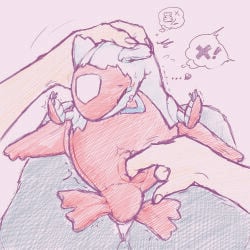 ambiguous_gender blue_body blue_feathers bodily_fluids claws clothed clothing duo eyes_closed fabric feathers female feral feral_penetrated fingering forced generation_3_pokemon genitals hair heart_symbol human implied_transformation inanimate_transformation kareha_21909 latias legendary_pokemon low_res lying mammal nintendo on_back on_lap open_mouth penetration plushie plushification pokemon pokemon_(species) red_body red_feathers secretly_loves_it sewing_needle shaking size_difference tears teddy_bear thought_bubble transformation trembling vaginal vaginal_fingering vulva white_body white_feathers