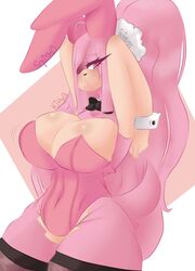 1girls big_breasts bunny_ears bunny_girl bunnysuit female female_only kittyq maria_rose_(kittyq) original_character pink_eyes pink_fur pink_hair pink_tail sonic_(series) sonic_oc