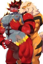 abs absurd_res anal anal_penetration anthro anthro_on_anthro anthro_penetrated anthro_penetrating anthro_penetrating_anthro arcanine balls big_balls blush bodily_fluids breath butt canid chest_grab cum cum_in_ass cum_inside dialogue duo erection felid generation_1_pokemon generation_7_pokemon genital_fluids genitals hand_on_chest hand_on_own_penis hand_on_penis hi_res humanoid_genitalia humanoid_penis imminent_orgasm incineroar looking_at_another looking_back looking_pleasured male male/male male_penetrated male_penetrating male_penetrating_male mammal muscular muscular_anthro muscular_male muscular_thighs nintendo nipples open_mouth pantherine pec_grab pec_squeeze pecs penetration penile penile_penetration penis pokemon pokemon_(species) precum sex simple_background standing standing_sex sweat sweaty_body tail thick_thighs tiger x-ray_view yoshizaurusu_n