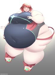 ashenwolf55 bbw belly_overhang big_belly big_breasts big_female blush chubby chubby_female fat fat_ass fat_female fat_fetish fat_girl fat_woman fatty large_female obese obese_female overweight overweight_female plump pork_chop pyra thick_thighs weight_gain xenoblade_(series) xenoblade_chronicles_2