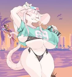 big_breasts bikini breasts cleavage dullvivid female furry gta_vi_cover_girl huge_breasts kimberly_(dullvivid) tagme thick_thighs wide_hips