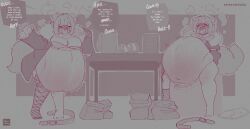 fuwawa_abyssgard mococo_abyssgard zapzapg8 stuffing stuffed stuffed_belly big_belly stomach_noises rumbling_stomach belch belching burping burp digestion_noises digestion big_breasts