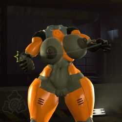 3d big_breasts damndirtydog grenade grenade_pin half-life_(series) half-life_2 hev_suit imminent_explosion living_clothes tagme