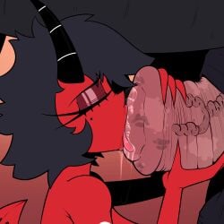 absurd_res animal_genitalia animal_penis bodily_fluids body_worship bubble cheating_wife demon duo equid equine equine_genitalia equine_penis female feral flaccid flaccid_play genital_worship genitals hammurabischode hellaverse helluva_boss hi_res huge_cock humanoid imp infidelity kiss_mark kissing licking male male/female mammal markings millie_(helluva_boss) mole_(marking) oral penile penis penis_kissing penis_lick penis_worship saliva saliva_on_penis saliva_string sex sheath tongue vein veiny_penis