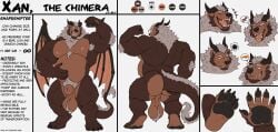 absurd_res animal_genitalia annoyed anthro arm_tuft armpit_hair ball_tuft balls bear bear_ears beard biceps big_balls big_hands big_muscles biped black_nose blush bodily_fluids body_hair brown_body brown_fur butt canine_genitalia chest_hair chimera claws digitigrade dragon drooling elbow_tuft expressions eyebrows facial_hair fangs feet felid flexing flexing_bicep front_view fully_sheathed fur genitals grey_mane happy hi_res holding_tail horn huge_muscles hungry hybrid laugh lion looking_at_viewer male mammal mane model_sheet musclegut muscular muscular_anthro muscular_legs muscular_male mythological_creature mythological_scalie mythology nipples nude open_mouth overweight pantherine pawpads pecs pubes rear_view saggy_balls saliva scalie sheath simple_background smile standing tail tail_tuft teeth text thick_eyebrows toes tongue tongue_out tuft wings xan_the_chimera xyandrith