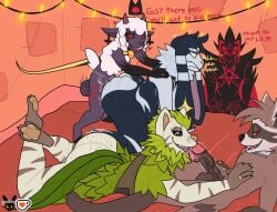 abdominal_bulge all_fours anal anal_penetration anthro arthropod ashen_(blackstarv) balls bed bedroom_eyes being_watched beru_(solo_leveling) big_balls big_butt big_penis blackstarv blush bodily_fluids bovid braided_hair bushranger_(fortnite) butt butt_jiggle butt_ripples caprine clenched_teeth contact_onomatopoeia corruption cult_of_the_lamb digit_ring doggystyle drooling duo elemental_creature elemental_humanoid emanata epic_games flora_fauna fortnite from_behind_position furniture genitals group group_sex guardians_of_the_galaxy hair hi_res huge_butt huge_hips humanoid impact_onomatopoeia jewelry jiggling lagomorph lamb_(cult_of_the_lamb) legs_up leporid licking looking_at_another lying male male/male mammal marvel marvel_rivals massive_monster_(studio) narrowed_eyes nude on_front onomatopoeia oral orgy pawpads penetration penile penis penis_lick plant plant_humanoid procyonid rabbit raccoon red_crown_(cult_of_the_lamb) ring rocket_raccoon saliva saliva_on_penis saliva_string seductive sex shadow_creature sheep solo_leveling sound_effects string_lights teeth text tongue tongue_out treant tree tree_humanoid vein veiny_penis wedding_ring wide_hips
