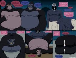 anal anal_penetration anthro ape bodily_fluids comic cum cum_in_ass cum_inside cybernetics cyborg dc_comics dialogue from_behind_position genital_fluids genitals gorilla gorilla_grodd group group_sex ha_a_monkey haplorhine hi_res justice_league larger_sub legs_up lying machine male male/male mammal monsieur_mallah multiple_positions nipples on_back on_ground on_top_of overweight overweight_male penetration penis presenting presenting_penis primate sex size_difference small_penis small_top_big_bottom submissive teen_titans text the_brain_(dc) threesome towel trio