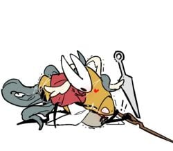 2girls bug bug_girl greyroot heart hollow_knight hollow_knight:_silksong hollow_knight_(franchise) hornet_(hollow_knight) pussy_juice pussy_juice_string pussy_juice_trail reducing_bird robot robot_girl second_sentinel shaking team_cherry tentacle tentacle_penetration tentacle_sex tentacles yuri