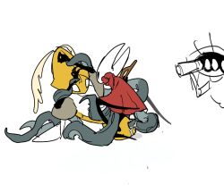 2girls bug bug_girl greyroot hollow_knight hollow_knight:_silksong hollow_knight_(franchise) hornet_(hollow_knight) pussy_juice pussy_juice_string pussy_juice_trail reducing_bird robot robot_girl second_sentinel shaking team_cherry tentacle tentacle_penetration tentacle_sex tentacles twelfth_architect yuri