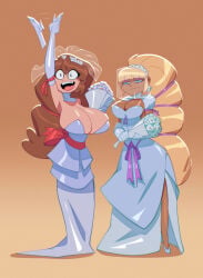 2girls ass big_ass big_breasts big_butt big_hips big_thighs bigdad blonde_female blonde_hair blue_eyes breasts brown_eyes brown_hair butt female female_only gravity_falls hips huge_ass huge_breasts huge_butt huge_hips huge_thighs long_hair mabel_pines massive_ass massive_breasts massive_butt massive_hips massive_thighs medium_ass medium_breasts medium_butt pacifica_northwest tanned tanned_body tanned_female tanned_skin thick_thighs thighs wedding wedding_dress wedding_ring wedding_veil wide_hips wide_thighs