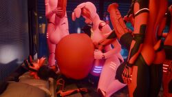 16:9 3d 3d_(artwork) animatronic anthro balls bed bedroom belly big_balls big_breasts big_penis bodily_fluids breasts bunnnyboi cum cum_inflation cum_inside five_nights_at_freddy's furniture futanari genital_fluids genitals hi_res inflation lagomorph leporid machine male mammal nipples nude on_bed penis prescott_(bunnnyboi) price_(bunnnyboi) rabbit robot roxy_(rktzxq) rubin_(bunnnyboi) ruby_(bunnnyboi) scottgames size_difference spread_legs spreading widescreen