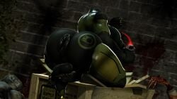 1futa 3d big_ass big_breasts cock-tail damndirtydog dickgirl futa_sans_pussy futanari grenade half-life_(series) half-life_2 hev_suit imminent_explosion leaking_precum living_clothes puffy_anus tagme