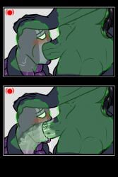 gblast18 elbenon el_benon purplevenom purple_venom 2boys gay bara original_characters blackheart_(purplevenom) sucking_penis sucking_dick blowjob deepthroat deep_blowjob inside_view inside_mouth cum cum_inside cum_in_mouth hands_on_head hands_on_another's_head blushing symbiote gay_blowjob