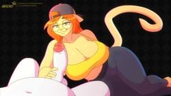 16:9 2026 5_fingers animated animated_gif anthro anthro_on_anthro big_breasts black_bottomwear black_clothing bottomwear breasts clothed clothed_anthro clothed_female clothing domestic_cat duo eyewear faceless_anthro faceless_character faceless_male felid feline felis female fingers fur furry galacticmichi gif glasses green_eyes handjob hay humanoid_hands katrina_fowler llmixll male male/female mammal nude_anthro nude_male penile sex tail topwear twitter white_body white_fur widescreen yellow_clothing yellow_topwear