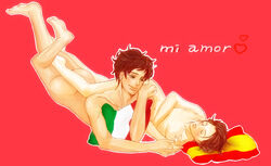 antonio_fernandez_carriedo axis_powers_hetalia lovino_vargas male_only romano_(hetalia) spain_(hetalia) tagme yaoi