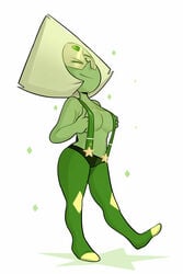 ;) blushmallet casual clothing female gem_(species) peridot_(steven_universe) steven_universe suspenders wink