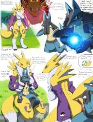 3_fingers abs absurd_res anal_request angry anthro arm_tuft armwear athletic aura bandai_namco biceps big_breasts big_butt big_penis black_body black_claws black_fur black_nose black_sclera blue_eyes blush blush_lines bodily_fluids breasts bridal_gauntlets butt canid cheek_tuft claws clothing colored comic countershading crossover cuddly curvy_figure darakafox deltoids dialogue digiegg digimon digimon_(species) duo egg embarrassed energy english_text facial_markings facial_tuft fangs female female_anthro fight fingers fire flirting fluffy forest fur fur_markings generation_4_pokemon genitals grass hand_on_arm hand_on_leg hand_on_thigh happy head_markings head_tuft hi_res hug imminent_sex knot knotted_penis larger_female leaf leg_markings long_ears long_tail looking_at_another looking_back looking_down looking_up lucario male mammal markings mask_(marking) motion_lines muscular muscular_anthro muscular_female muscular_male nails navel neck_tuft nintendo nipples onomatopoeia open_mouth penis penis_on_butt pink_penis pink_vulva pinup plant pokemon pokemon_(species) pokemon_egg pose presenting purple_body purple_clothing purple_fur red_eyes renamon requesting rock seductive sex_request shaded shadow shaking sharp_teeth shocked shoulder_tuft shy simple_background sitting sitting_on_another size_difference smaller_male smile sound_effects spikes standing suggestive suggestive_dialogue suggestive_pose surprised sweat tail teeth text thick_thighs thigh_markings tired tomoe_(symbol) tree trembling triceps tuft vaginal_request vein veiny_penis vulva white_background white_body white_countershading white_fur yellow_body yellow_fur yin_yang