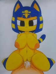 1boy 1girls :< animal_crossing animal_ears ankha anthro anthro_penetrated areolae big_breasts black_eyes blue_hair breasts cat_ears cat_tail cowgirl_position cum cum_in_pussy cum_inside domestic_cat egyptian felid feline felis female female_penetrated fur furry hetero male midriff mr_slow mrslow13957180 navel nintendo nipples nude nude_female penetration penis pussy sex straight tail thick_thighs thighs uraeus vaginal_penetration video_games yellow_body yellow_fur