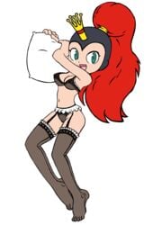 (original_artist_tbd) bee bumblebee earthworm_jim_(franchise) female garter_belt garter_straps princess princess_what's-her-name red_hair sallyx stockings transparent_background wasp